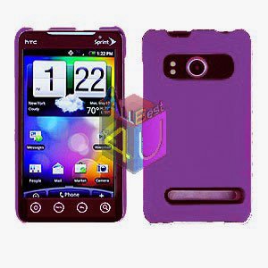 For HTC Evo 4G Cover Hard Case Purple +Screen 2-in-1
