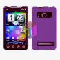 For HTC Evo 4G Cover Hard Case Purple +Screen 2-in-1
