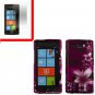 For Samsung Omnia W Cover Hard Case L-Flower +Screen 2 in1