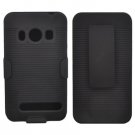 For HTC Raider / Vivid Cover Black Case + Black Holster Belt Clp +Stand 3in1