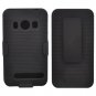 For HTC Raider / Vivid Cover Black Case + Black Holster Belt Clp +Stand 3in1