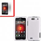 For Motorola Droid 4 XT894 Cover Hard Case White +Screen 2-in-1