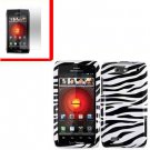 For Motorola Droid 4 XT894 Cover Hard Case Zebra +Screen 2-in-1