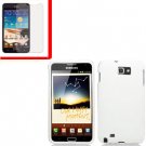 For Samsung Galaxy Note Cover Hard White Case +Screen Protector