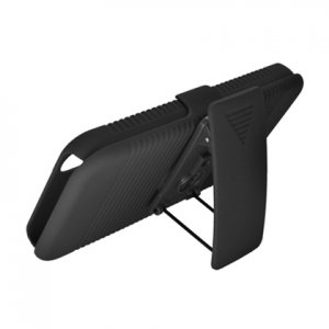 For LG Marquee / Optimus Black Cover Black Holster Belt Clp +Stand 3 in 1