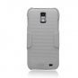 For Samsung Galaxy S II LTE Cover White Case + Black Holster Belt Clp +Stand 3 in 1