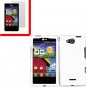For Verizon LG Lucid 4G LTE Cover Hard Case White +Screen 2in1