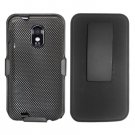 For Samsung Galaxy S II Epic 4G Touch Cover Carbon Fiber Case +Texture Holster Belt Clp +Stand