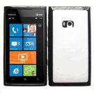For Nokia Lumia 900 Case Soft Edge Black/ White Hard Cover + Screen