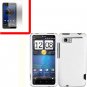 For HTC Vivid / Raider LTE 4G Cover Hard Phone Case White + Screen 2-in-1