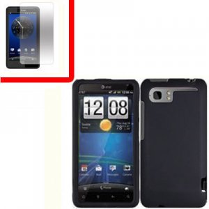 For HTC Vivid / Raider LTE 4G Cover Hard Phone Case Black + Screen 2-in-1