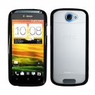 For HTC One S Case Soft Edge Black/ Transparent Clear Hard Cover