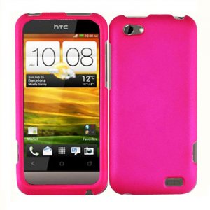 For HTC One V Cover Hard Phone Case Hot Pink
