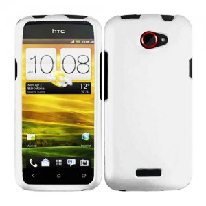 For HTC One X Cover Hard Phone Case White + Screen Protector 2-in-1