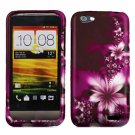For HTC One V Cover Hard Phone Case L-Flower + Screen Protector 2-in-1