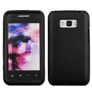 For Sprint LG Optimus Elite Cover Hard Phone Case White +Screen Protector
