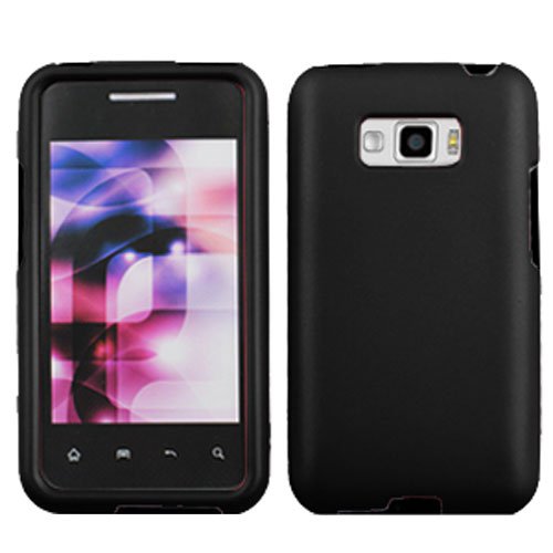 Black Phone Case For Sprint LG Optimus Elite Hard Cover