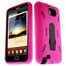 For Samsung Galaxy Note Cover Hard Black/ Soft Pink Armor Case W/Stand