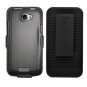 For HTC One X Holster Belt Clip +Stand + Hard Phone Case Carbon Fiber