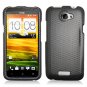 For HTC One X Holster Belt Clip +Stand + Hard Phone Case Carbon Fiber