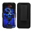 Phone Case For HTC One X Hard Cover B-Skull +Holster Belt Clip +Stand