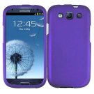 For Samsung Galaxy S III Car Charger + Cover Hard Case Purple +Screen Protector