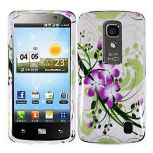 For LG Optimus LTE Cover Hard Case Green Lily ( Nitro HD P935 / P930 )
