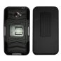 Holster Belt Clip For HTC Evo 4G LTE Hard Case Black /Black soft edge + Kick Stand