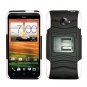 Holster Belt Clip For HTC Evo 4G LTE Hard Case Black /White soft edge + Kick Stand