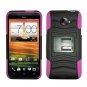 Holster Belt Clip For HTC Evo 4G LTE Hard Case Black /Pink soft edge + Kick Stand