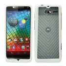 For Motorola Electrify M Phone Case Soft Edge White/Frosted Clear Hard Cover