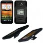 Phone Case For HTC Evo 4G LTE Hard Cover Black /Black soft edge + Kick Stand