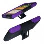 Phone Case For HTC Evo 4G LTE Hard Cover Black /Purple soft edge + Kick Stand