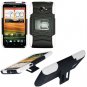 Phone Case For HTC Evo 4G LTE Hard Cover Black /White soft edge + Kick Stand