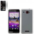 Phone Case For Verizon HTC Droid DNA 6435 Case Edge White/Frosted Clear Hard Cover +Screen