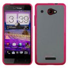 Phone Case For Verizon HTC Droid DNA 6435 Case Edge Pink/Frosted Clear Hard Cover +Screen