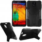 Phone Case For Samsung Galaxy Note 3 Silione Corner Black/Black Hard Cover Stand