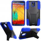 Phone Case For Samsung Galaxy Note 3 Silione Corner Blue/Black Hard Cover Stand