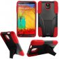 Phone Case For Samsung Galaxy Note 3 Silione Corner Red/Black Hard Cover Stand