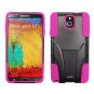 Phone Case For Samsung Galaxy Note 3 Silione Corner Pink/Black Hard Cover Stand