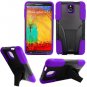 Phone Case For Samsung Galaxy Note 3 Silione Corner Purple/Black Hard Cover Stand