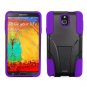 Phone Case For Samsung Galaxy Note 3 Silione Corner Purple/Black Hard Cover Stand