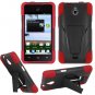 Phone Case For Huawei Valiant / Huawei Ascend Plus Silione Corner Red/Black Hard Cover Stand