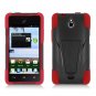 Phone Case For Huawei Valiant / Huawei Ascend Plus Silione Corner Red/Black Hard Cover Stand
