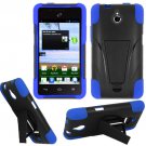 Phone Case For Huawei Valiant / Huawei Ascend Plus Silione Corner Blue/Black Hard Cover Stand