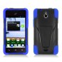 Phone Case For Huawei Valiant / Huawei Ascend Plus Silione Corner Blue/Black Hard Cover Stand