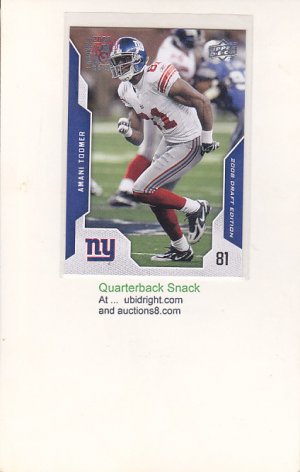Amani Toomer  (Giants) Upperdeck 2008 rookie card #183.
