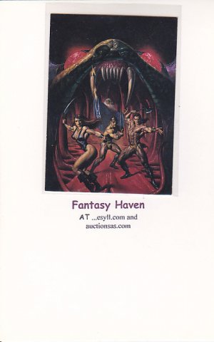 Boris Vallejo (serpents)1992 fantasy art trading card #76.
