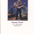 Rowena (feline couple) 1993 fantasy art trading card #52 .