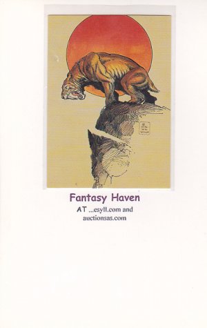 Stout (sabertooth) 1993 fantasy art trading card #2 .